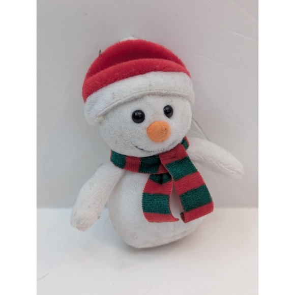 Ty Other - Ty Holiday Baby Beanie - SNOWCAP the Snowman 4"‎ Ornament Plush Stuffed Toy